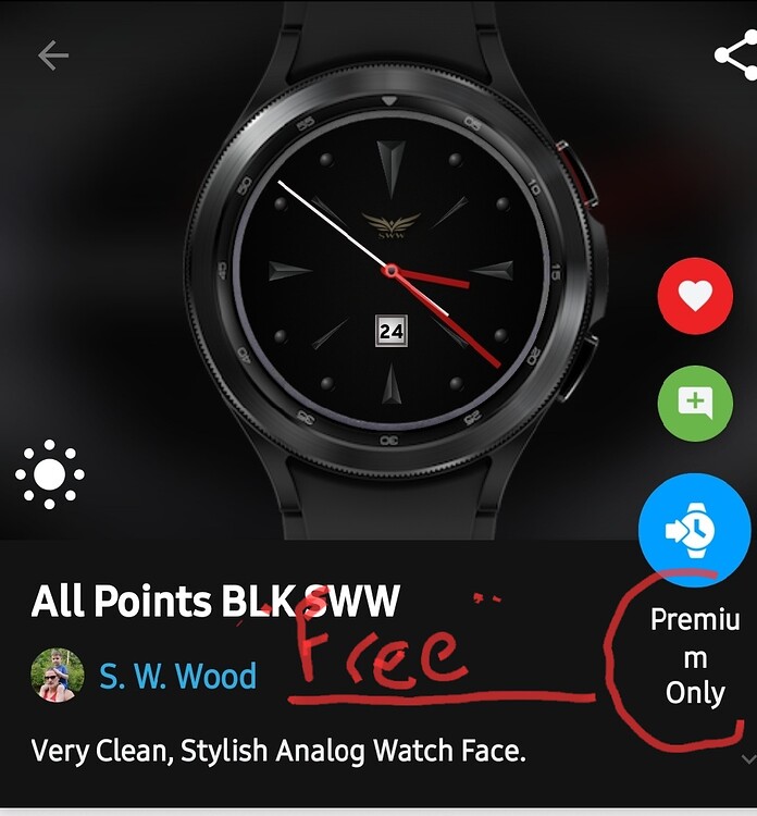 My Watch Faces are all Premium Only Support FACER Community