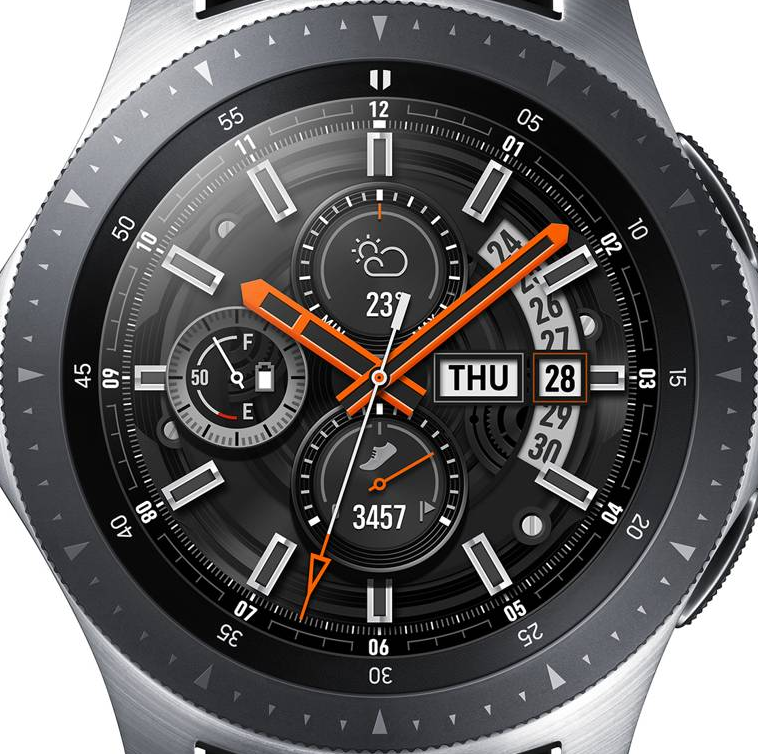 WatchFace Galaxy Watch silver 46mm Orange Blue Show Your Style FACER Community