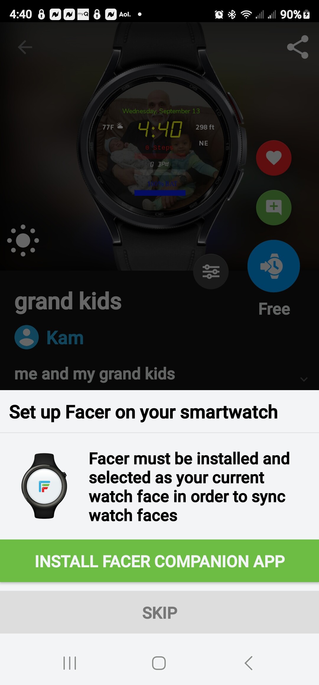 Facer watch companion app clearance