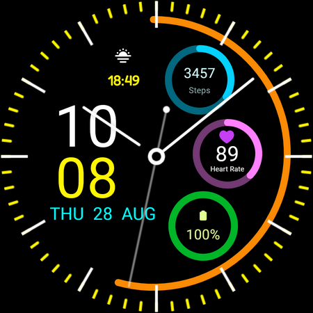 Trial of watch face created using WFS and imported to Facer